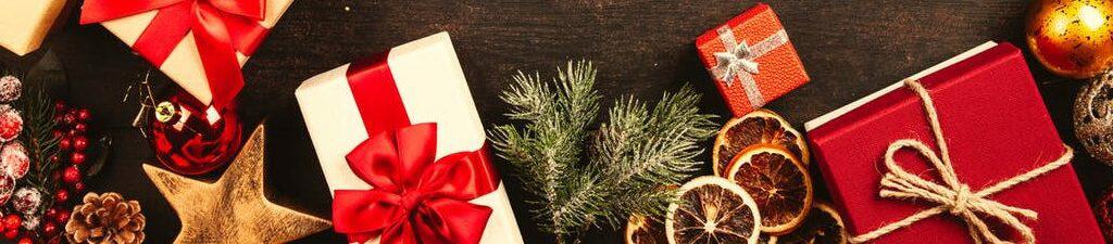 Christmas background with gift boxes