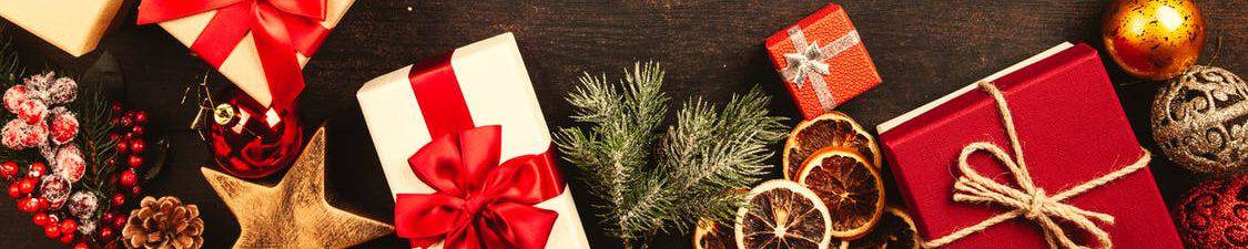 Christmas background with gift boxes