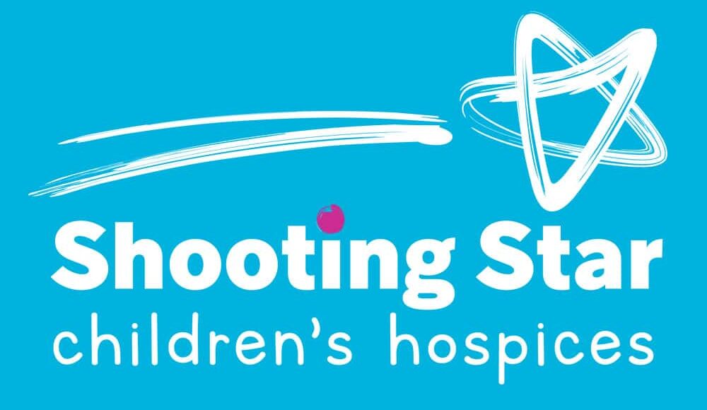 Shooting Star Children's Hospices new Logo - text with a shooting star above it.