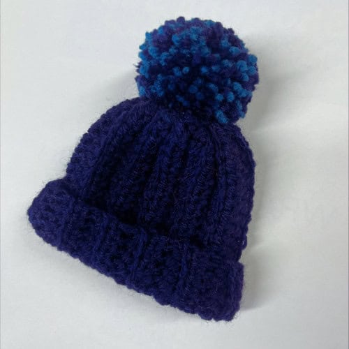 knitted navy blue hat