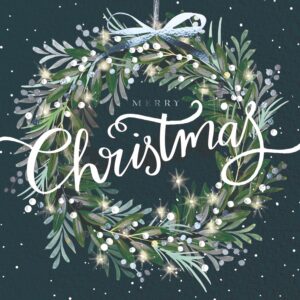 White Berry Wreath Christmas Cards – Pack of 10